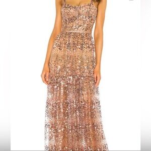 Bronx and Banco Runaway Midnight Gown in Gold